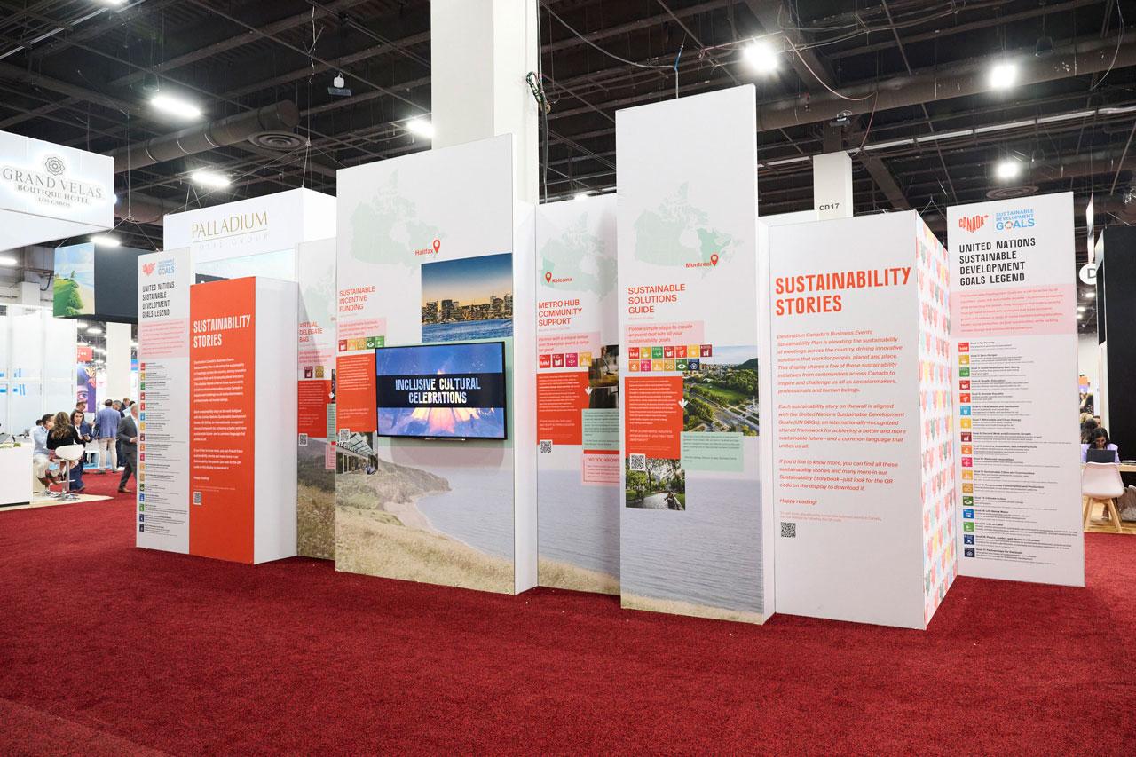 Feature wall with Sustainability stories