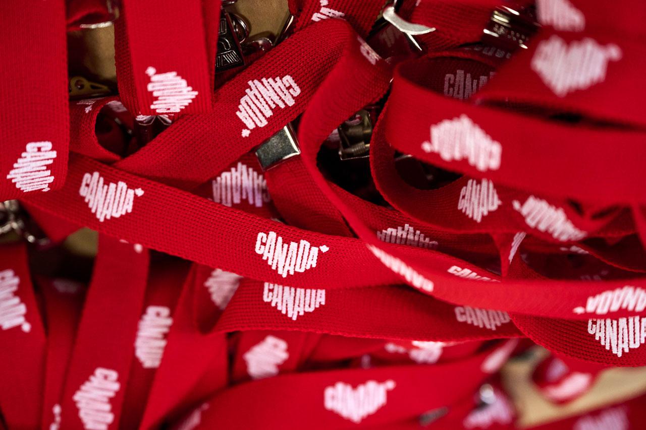 Destination Canada branded lanyards