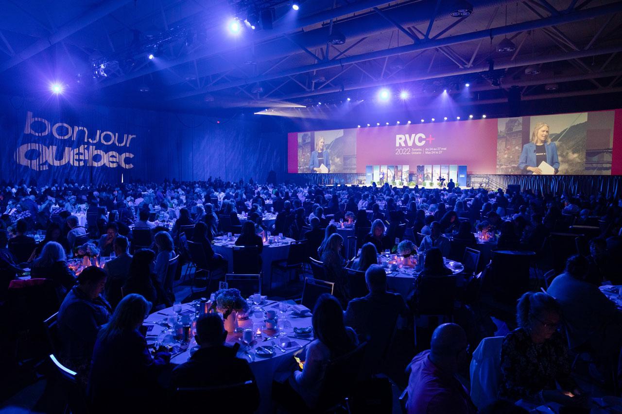 Presenter on stage at RVC 2022
