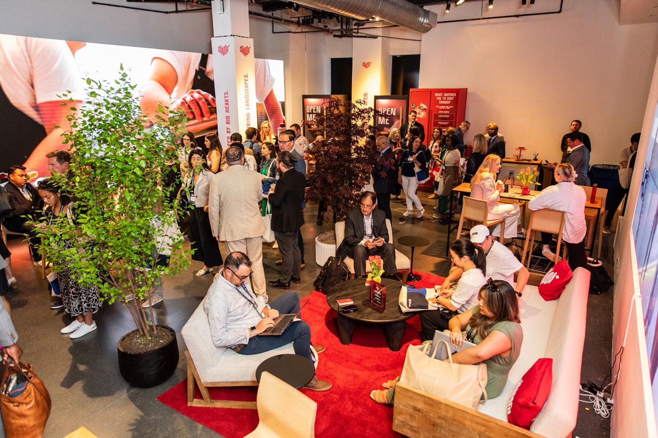 A lively indoor networking space